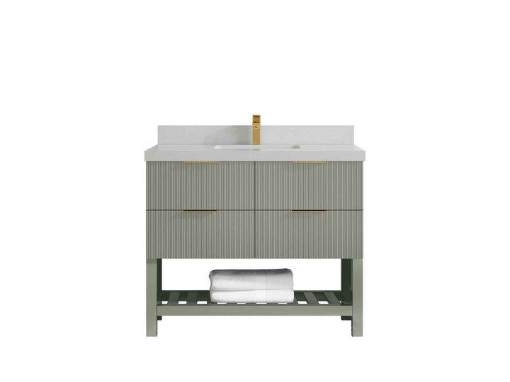 Catalina 48 in W x 22 in D Free Standing Reeded Single Sink Bathroom Vanity - photo 10