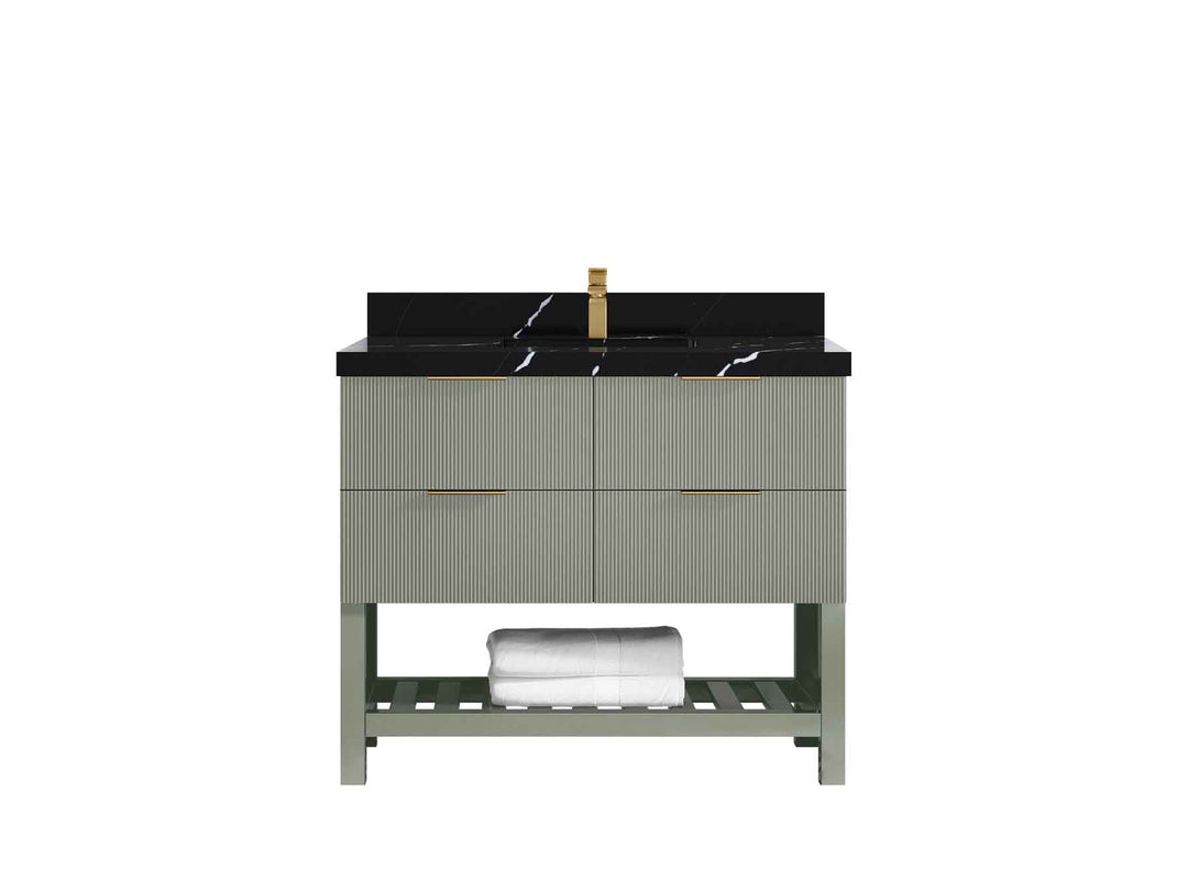 Catalina 48 in W x 22 in D Free Standing Reeded Single Sink Bathroom Vanity