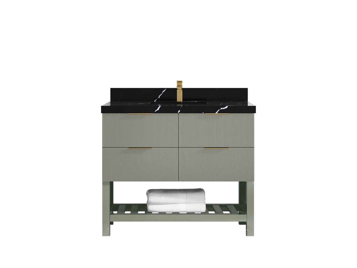 Catalina 48 in W x 22 in D Free Standing Reeded Single Sink Bathroom Vanity - photo 12