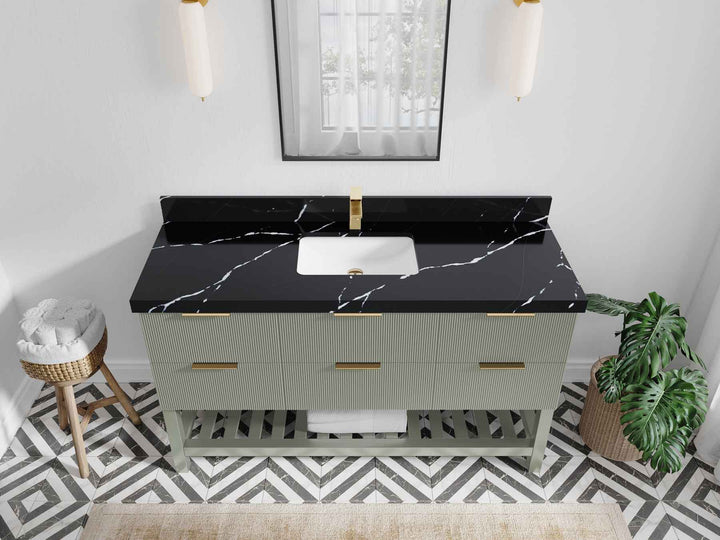Catalina 60 in W x 22 in D Free Standing Reeded Single Sink Bathroom Vanity - photo 11