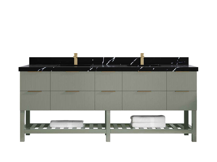 Catalina 84 in W x 22 in D Free Standing Reeded Double Sink Bathroom Vanity - photo 12