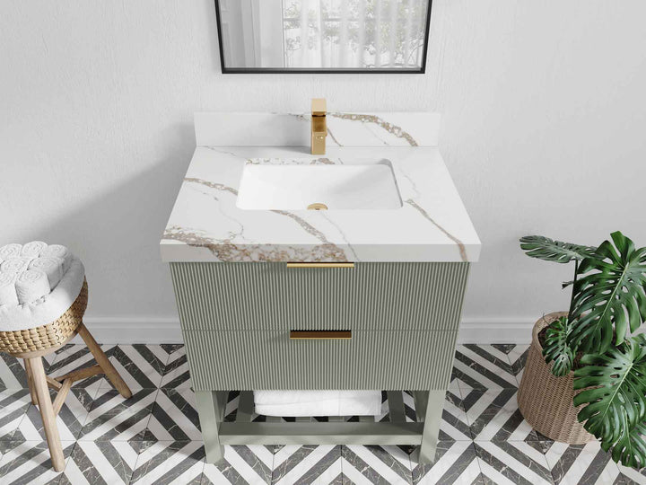 Catalina 30 in W x 22 in D Free Standing Reeded Single Sink Bathroom Vanity - photo 13