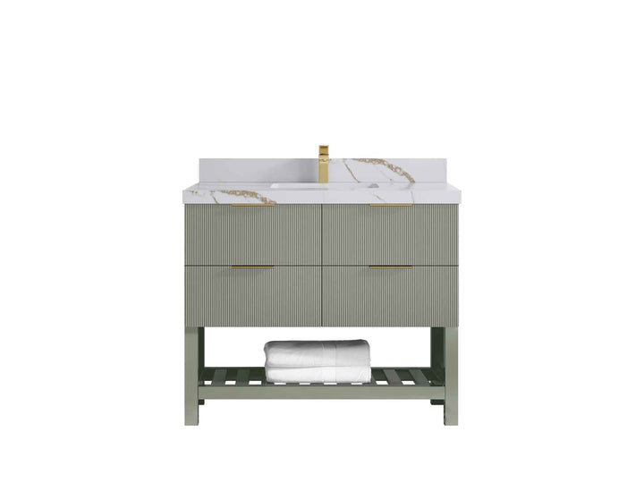 Catalina 48 in W x 22 in D Free Standing Reeded Single Sink Bathroom Vanity - photo 14