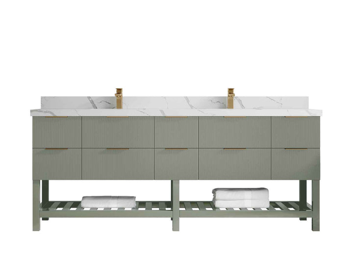 Catalina 84 in W x 22 in D Free Standing Reeded Double Sink Bathroom Vanity - photo 16
