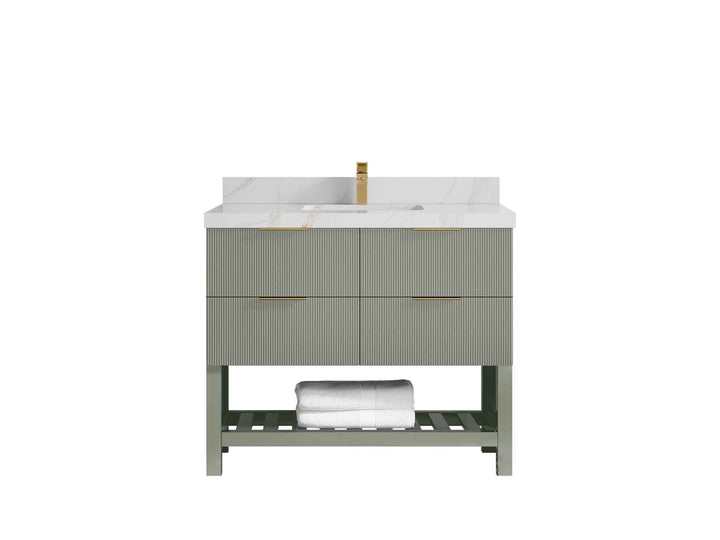 Catalina 48 in W x 22 in D Free Standing Reeded Single Sink Bathroom Vanity - photo 20