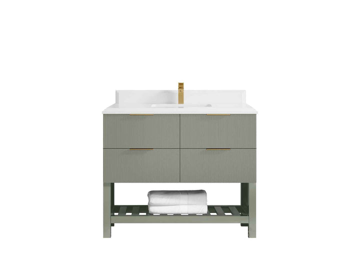 Catalina 48 in W x 22 in D Free Standing Reeded Single Sink Bathroom Vanity - photo 22