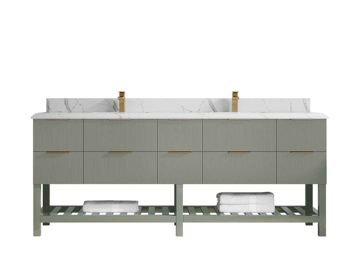 Catalina 84 in W x 22 in D Free Standing Reeded Double Sink Bathroom Vanity - photo 24