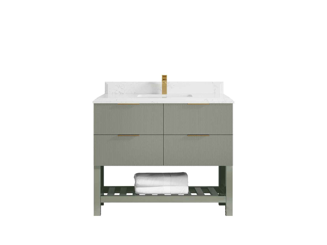 Catalina 48 in W x 22 in D Free Standing Reeded Single Sink Bathroom Vanity