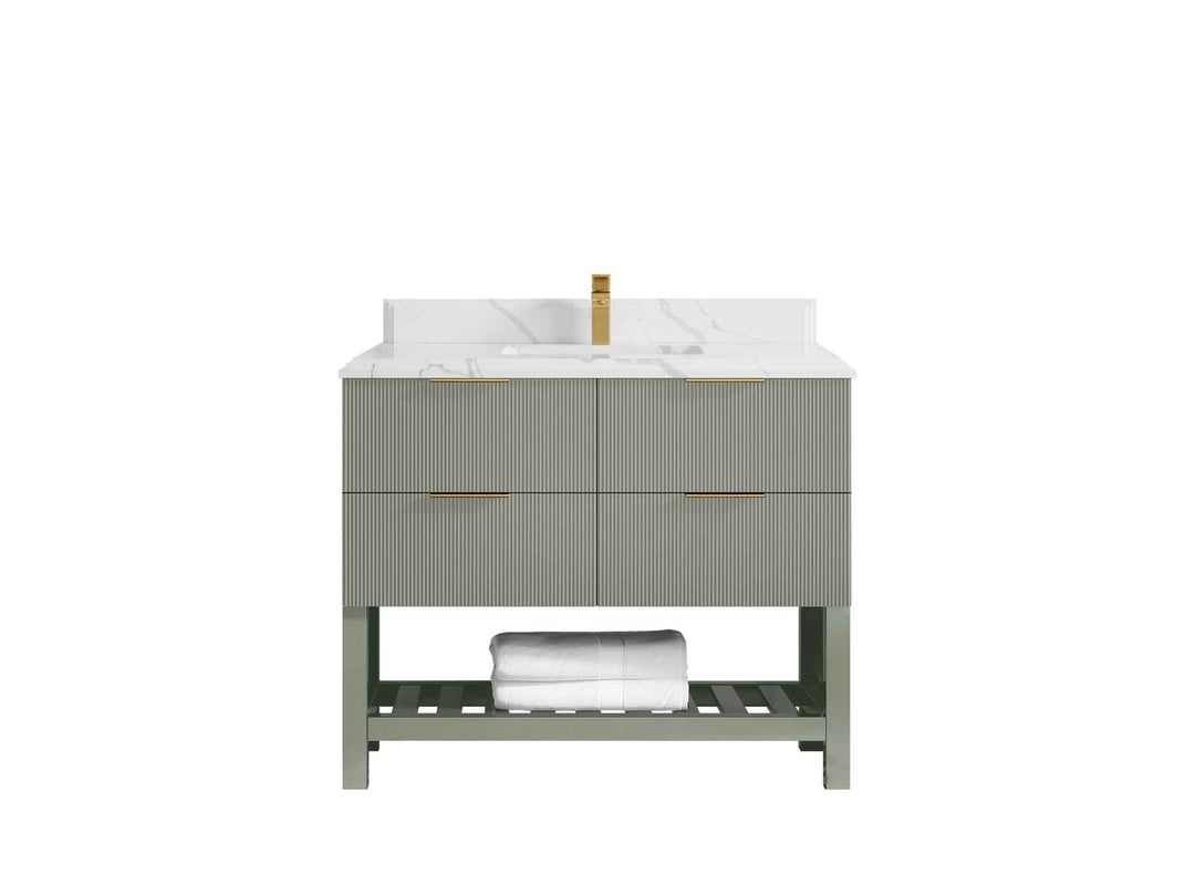 Catalina 48 in W x 22 in D Free Standing Reeded Single Sink Bathroom Vanity