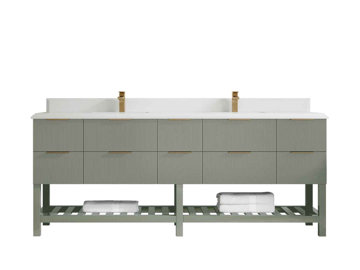 Catalina 84 in W x 22 in D Free Standing Reeded Double Sink Bathroom Vanity - photo 28