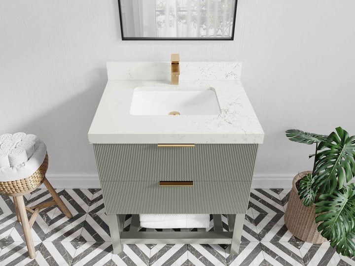 Catalina 30 in W x 22 in D Free Standing Reeded Single Sink Bathroom Vanity - photo 27