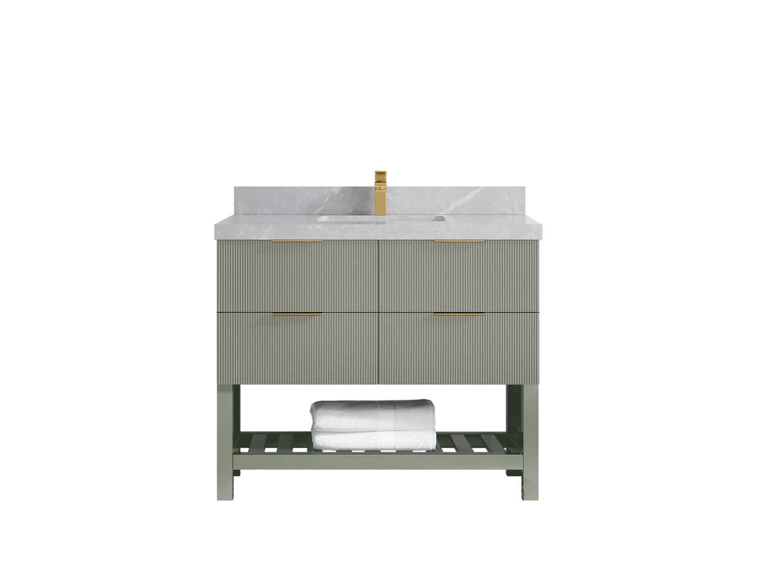 Catalina 48 in W x 22 in D Free Standing Reeded Single Sink Bathroom Vanity