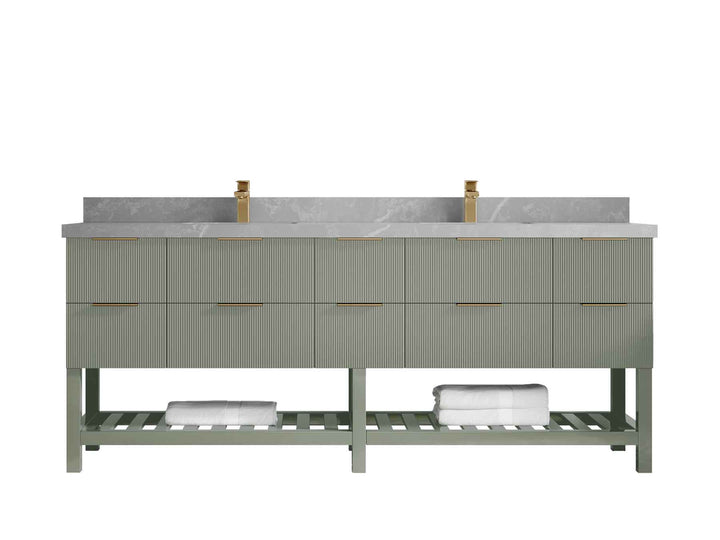 Catalina 84 in W x 22 in D Free Standing Reeded Double Sink Bathroom Vanity - photo 32