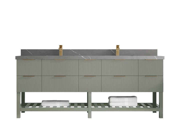 Catalina 84 in W x 22 in D Free Standing Reeded Double Sink Bathroom Vanity - photo 34