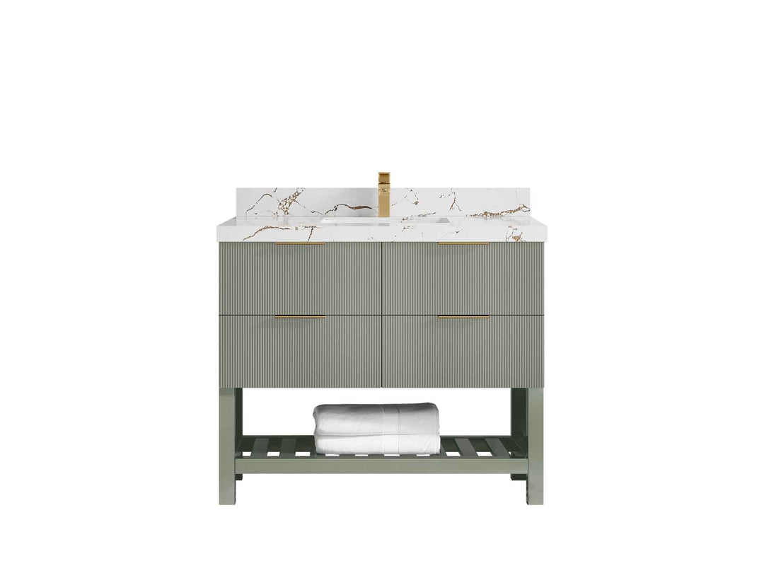 Catalina 48 in W x 22 in D Free Standing Reeded Single Sink Bathroom Vanity