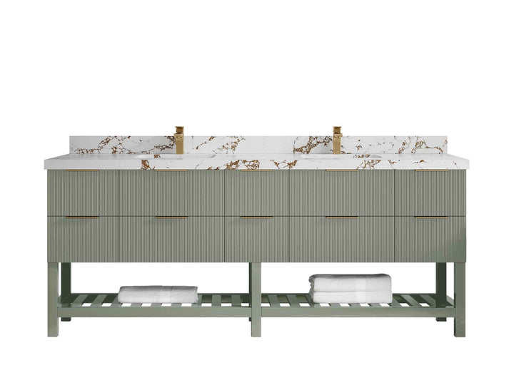 Catalina 84 in W x 22 in D Free Standing Reeded Double Sink Bathroom Vanity - photo 36