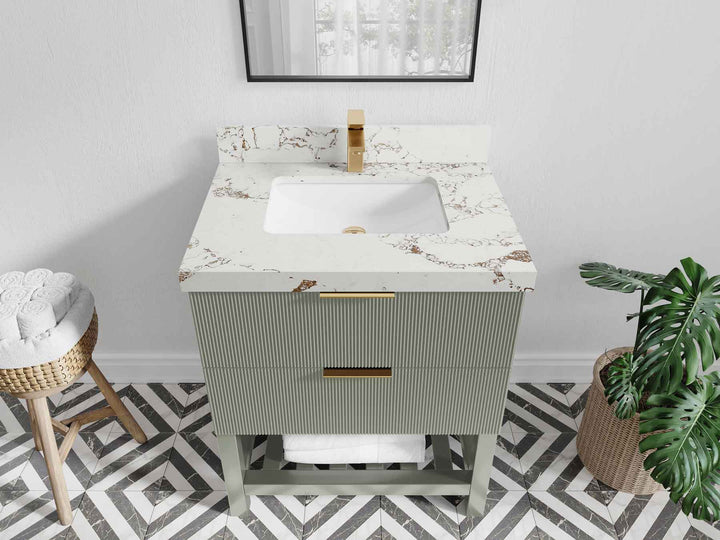 Catalina 30 in W x 22 in D Free Standing Reeded Single Sink Bathroom Vanity - photo 35