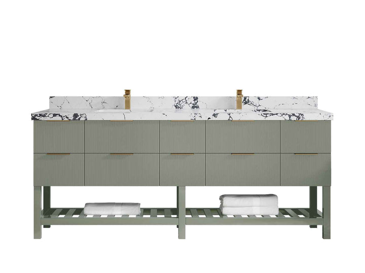 Catalina 84 in W x 22 in D Free Standing Reeded Double Sink Bathroom Vanity - photo 40