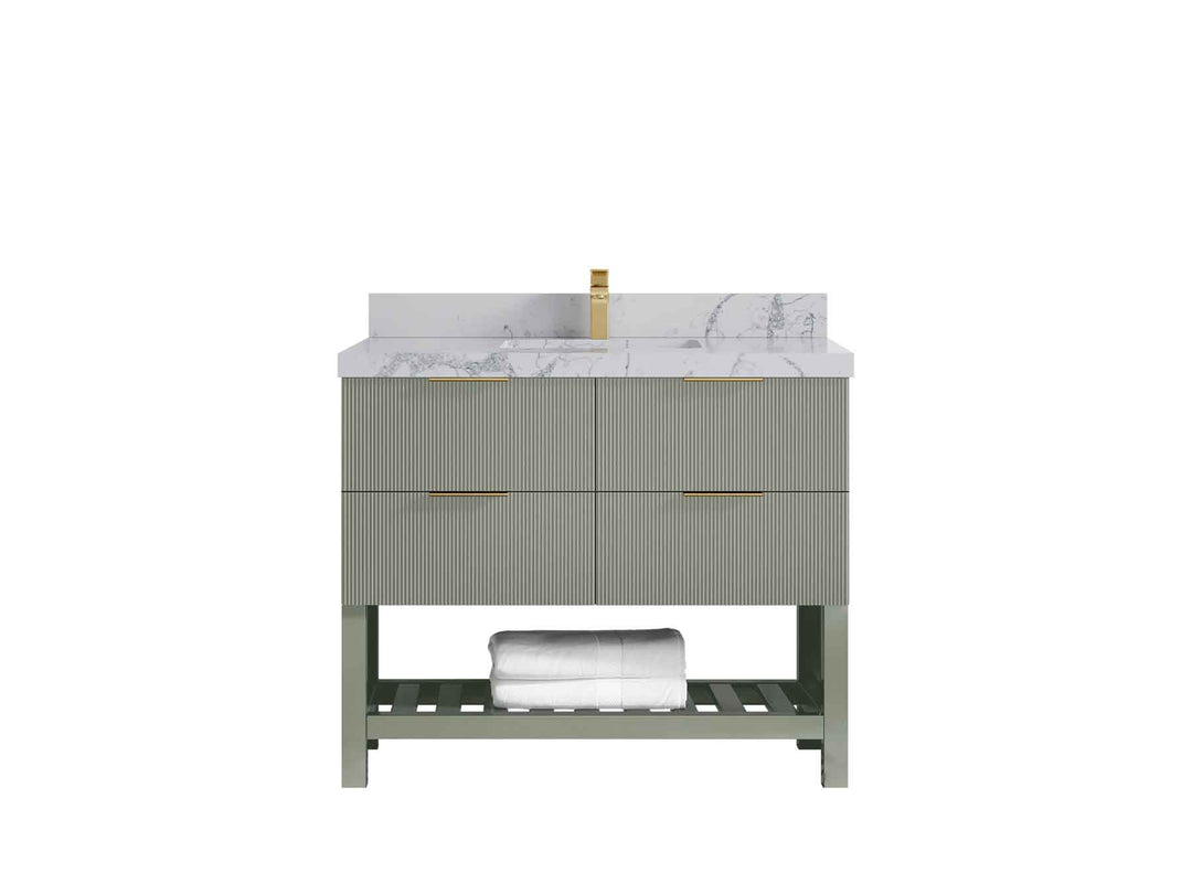 Catalina 48 in W x 22 in D Free Standing Reeded Single Sink Bathroom Vanity