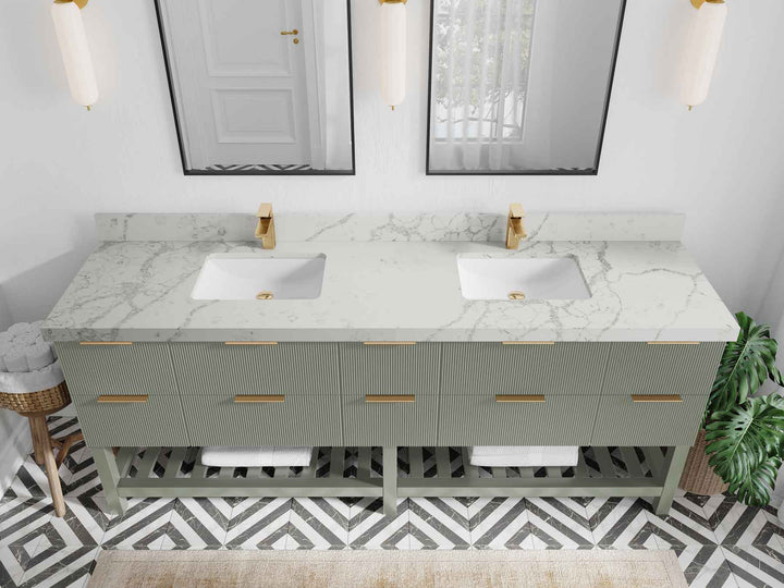 Catalina 84 in W x 22 in D Free Standing Reeded Double Sink Bathroom Vanity - photo 41
