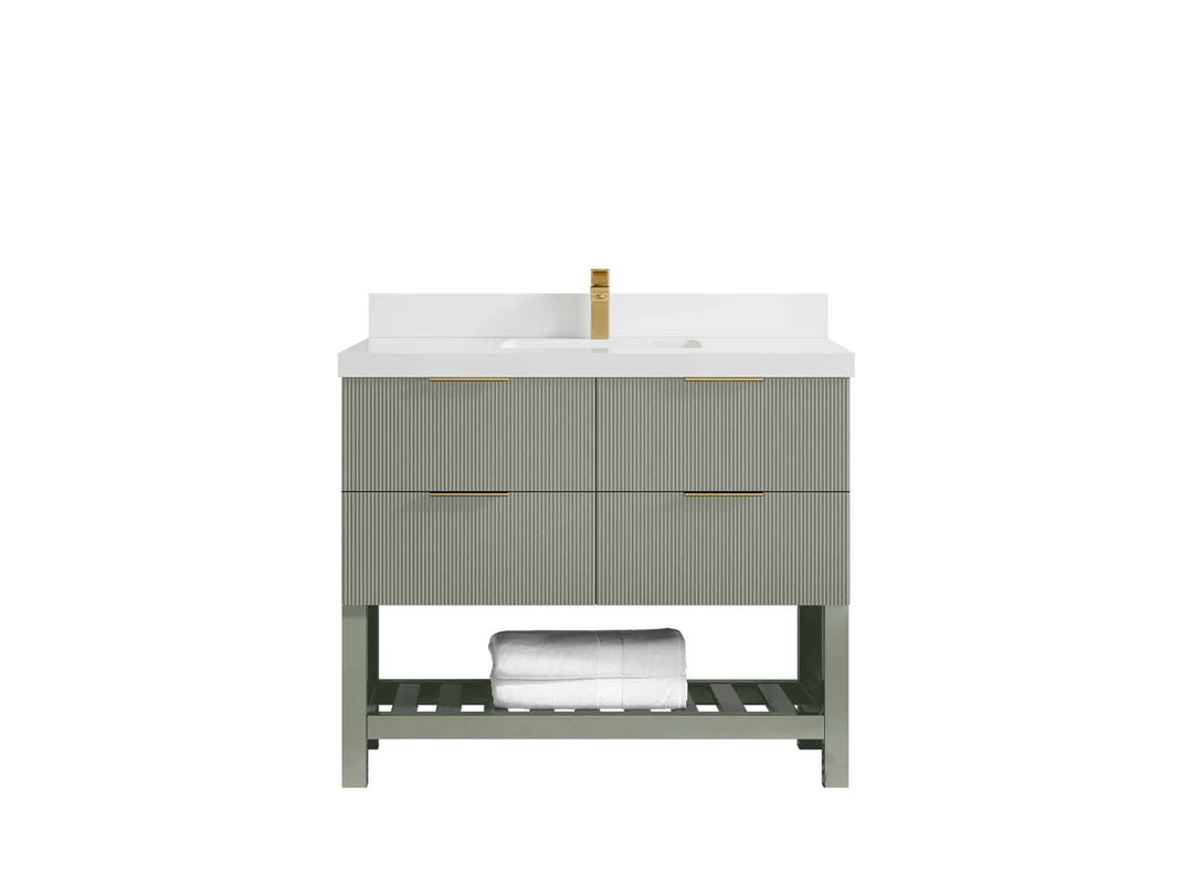 Catalina 48 in W x 22 in D Free Standing Reeded Single Sink Bathroom Vanity