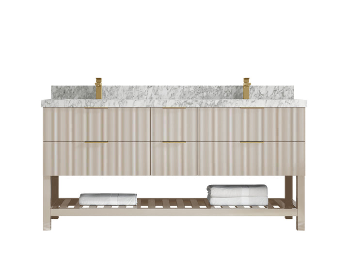 Catalina 72 in W x 22 in D Free Standing Reeded Double Sink Bathroom Vanity - photo 19