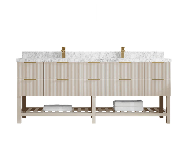 Catalina 84 in W x 22 in D Free Standing Reeded Double Sink Bathroom Vanity - photo 19