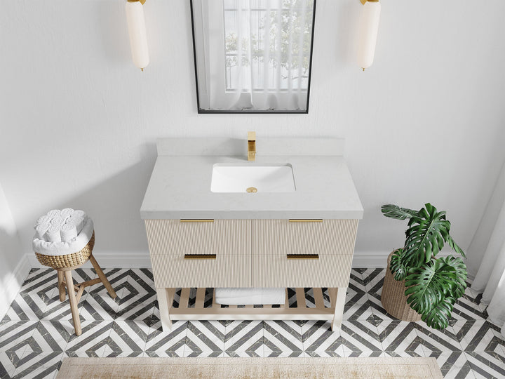 Catalina 42 in W x 22 in D Free Standing Reeded Single Sink Bathroom Vanity - photo 20