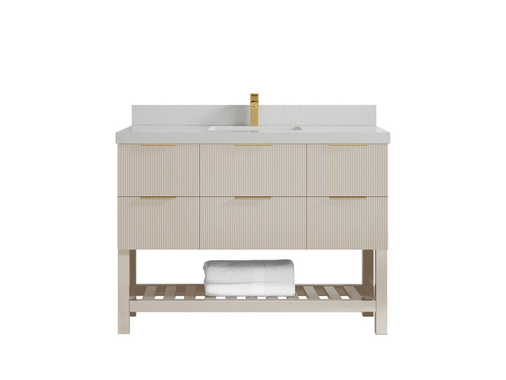 Catalina 48 in W x 22 in D Free Standing Reeded Single Sink Bathroom Vanity - photo 21