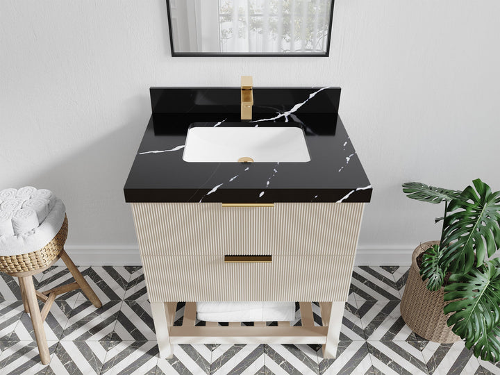 Catalina 30 in W x 22 in D Free Standing Reeded Single Sink Bathroom Vanity - photo 8
