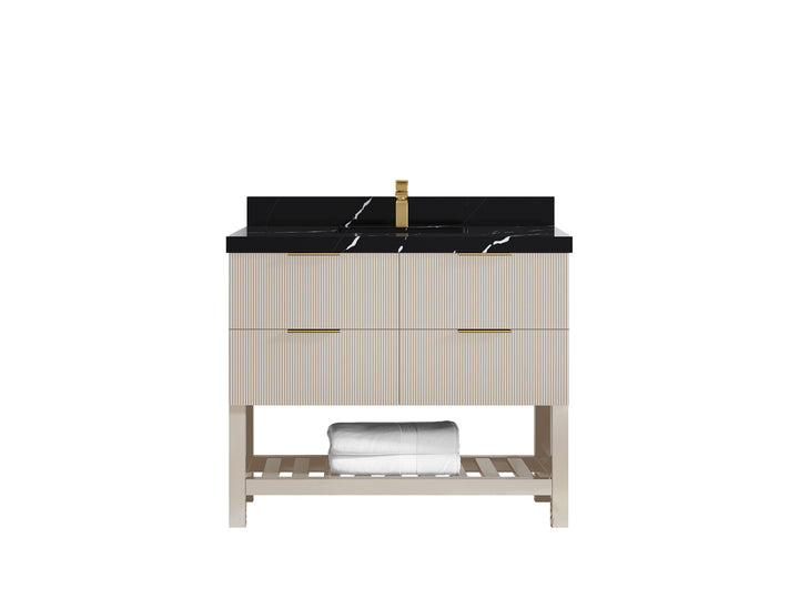 Catalina 42 in W x 22 in D Free Standing Reeded Single Sink Bathroom Vanity - photo 9