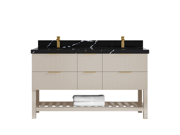 Catalina 60 in W x 22 in D Free Standing Reeded Double Sink Bathroom Vanity - photo 9