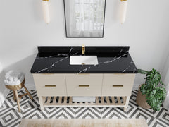 Catalina 60 in W x 22 in D Free Standing Reeded Single Sink Bathroom Vanity - photo 8