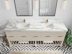 Catalina 84 in W x 22 in D Free Standing Reeded Double Sink Bathroom Vanity - photo 10