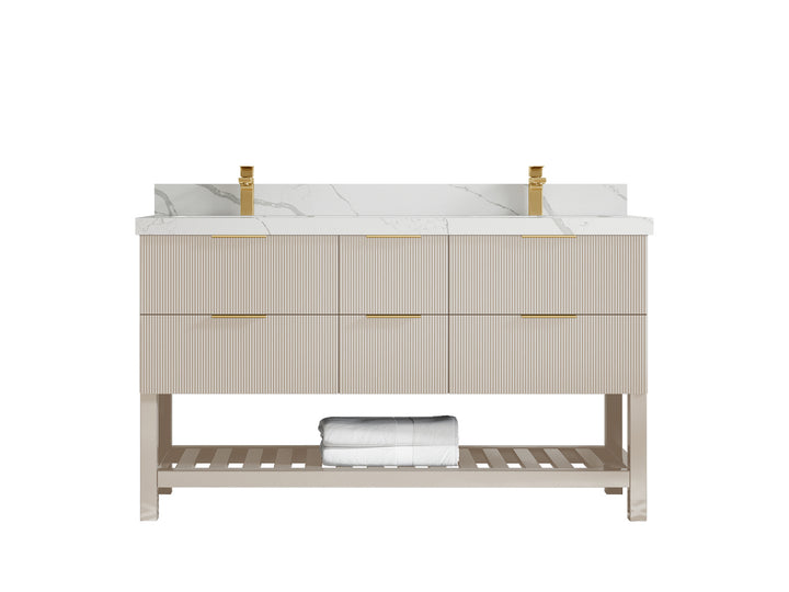 Catalina 60 in W x 22 in D Free Standing Reeded Double Sink Bathroom Vanity - photo 13