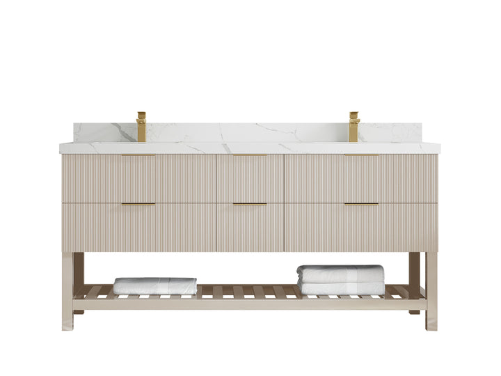 Catalina 72 in W x 22 in D Free Standing Reeded Double Sink Bathroom Vanity - photo 13