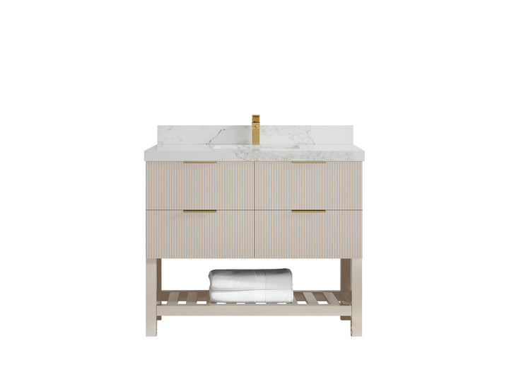 Catalina 42 in W x 22 in D Free Standing Reeded Single Sink Bathroom Vanity - photo 15