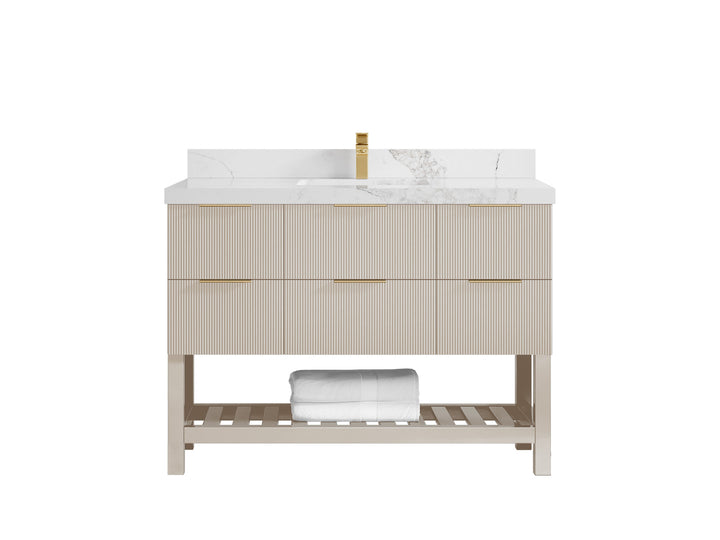 Catalina 48 in W x 22 in D Free Standing Reeded Single Sink Bathroom Vanity - photo 15