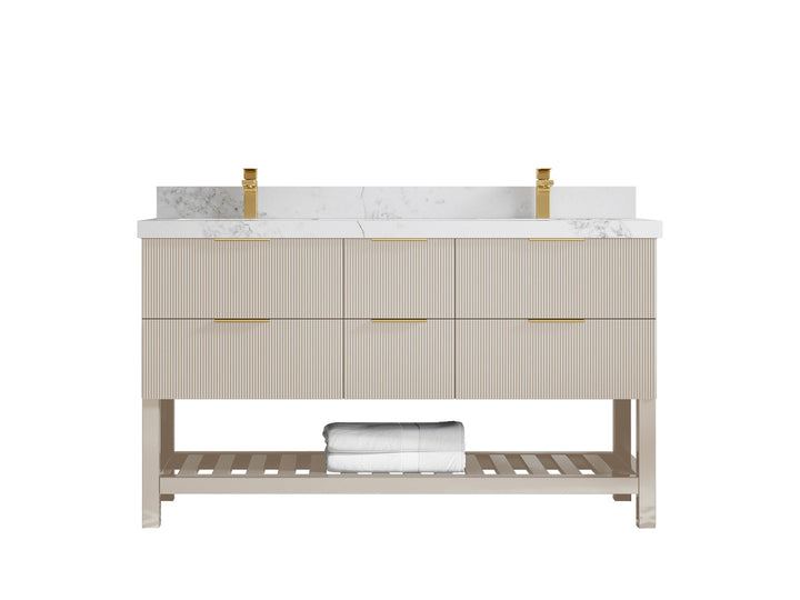 Catalina 60 in W x 22 in D Free Standing Reeded Double Sink Bathroom Vanity - photo 15