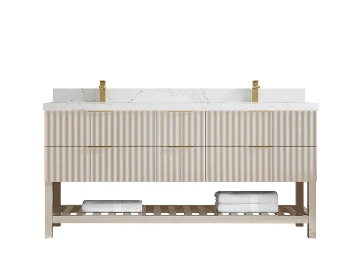 Catalina 72 in W x 22 in D Free Standing Reeded Double Sink Bathroom Vanity - photo 15
