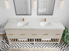 Catalina 84 in W x 22 in D Free Standing Reeded Double Sink Bathroom Vanity - photo 14