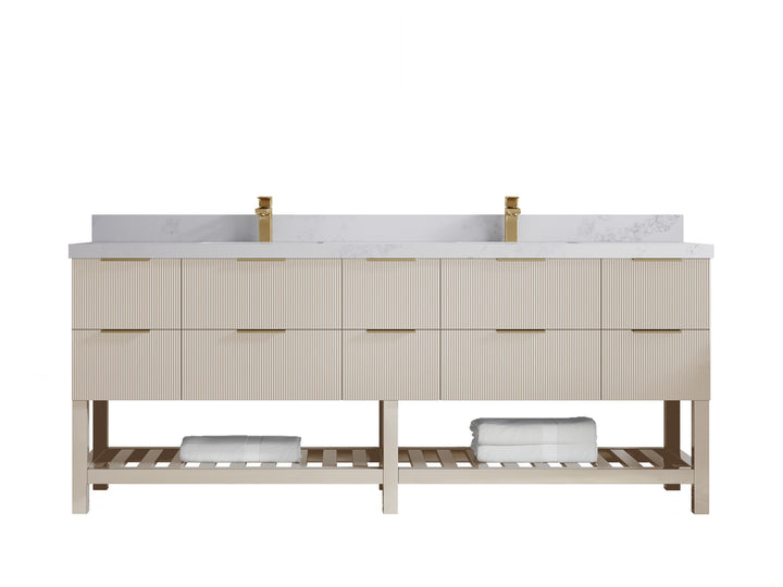 Catalina 84 in W x 22 in D Free Standing Reeded Double Sink Bathroom Vanity - photo 15