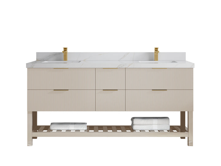 Catalina 72 in W x 22 in D Free Standing Reeded Double Sink Bathroom Vanity - photo 17