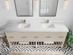 Catalina 84 in W x 22 in D Free Standing Reeded Double Sink Bathroom Vanity - photo 16