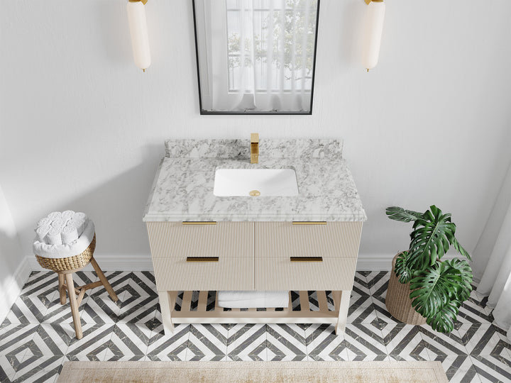 Catalina 42 in W x 22 in D Free Standing Reeded Single Sink Bathroom Vanity - photo 44