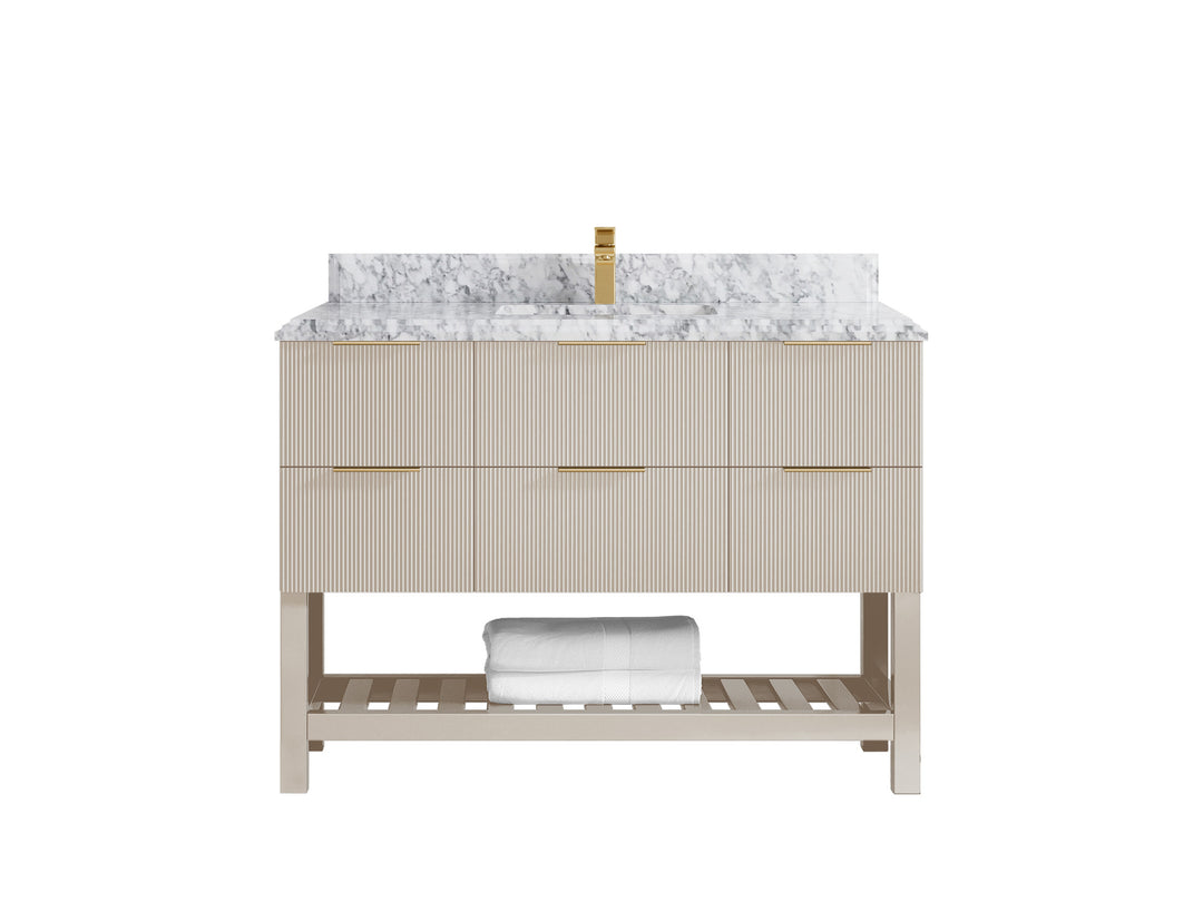Catalina 48 in W x 22 in D Free Standing Reeded Single Sink Bathroom Vanity