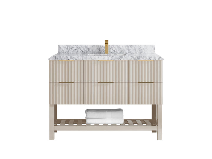 Catalina 48 in W x 22 in D Free Standing Reeded Single Sink Bathroom Vanity - photo 45