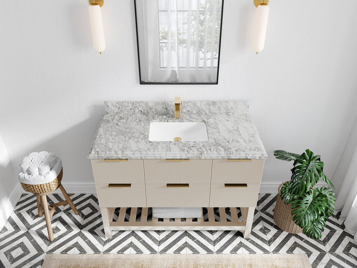 Catalina 48 in W x 22 in D Free Standing Reeded Single Sink Bathroom Vanity - photo 44