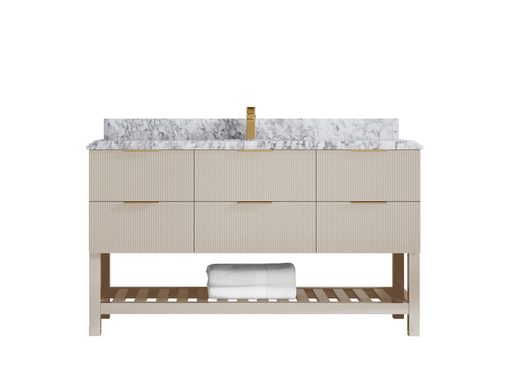 Catalina 60 in W x 22 in D Free Standing Reeded Single Sink Bathroom Vanity - photo 45