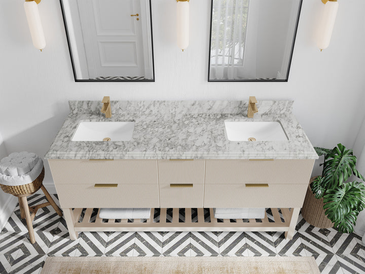 Catalina 72 in W x 22 in D Free Standing Reeded Double Sink Bathroom Vanity - photo 44